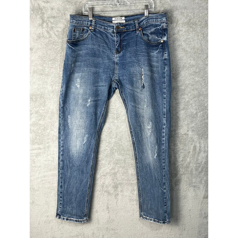 One x One Teaspoon Jeans Size 30 Mid Rise Distressed Ankle Grunge Festival